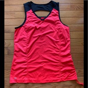 TAIL coral & black womens mesh activewear tank top